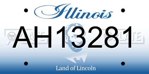 AH13281 Illinois License Plate