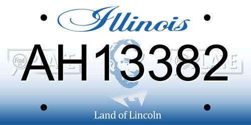 AH13382 Illinois License Plate