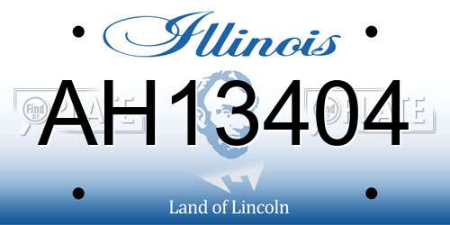 AH13404 Illinois License Plate