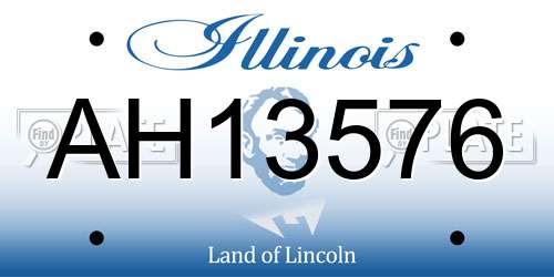 AH13576 Illinois License Plate