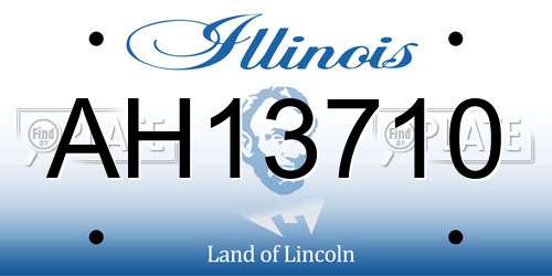 AH13710 Illinois License Plate
