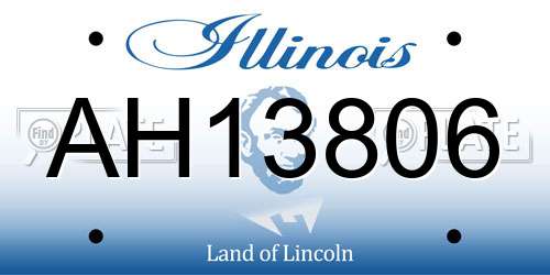 AH13806 Illinois License Plate