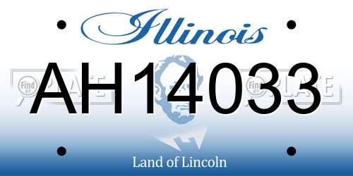 AH14033 Illinois License Plate