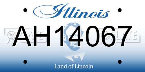 AH14067 Illinois License Plate