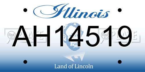 AH14519 Illinois License Plate