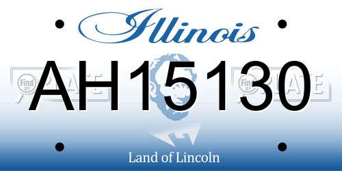 AH15130 Illinois License Plate