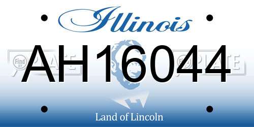 AH16044 Illinois License Plate