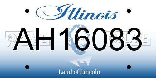 AH16083 Illinois License Plate