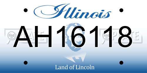 AH16118 Illinois License Plate