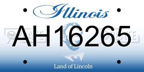 AH16265 Illinois License Plate