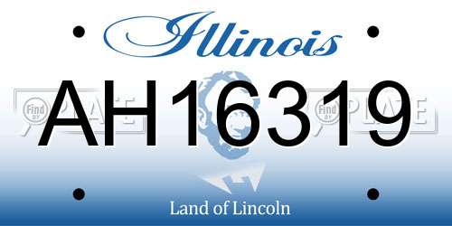 AH16319 Illinois License Plate