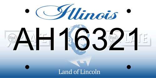 AH16321 Illinois License Plate