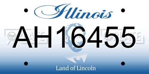 AH16455 Illinois License Plate