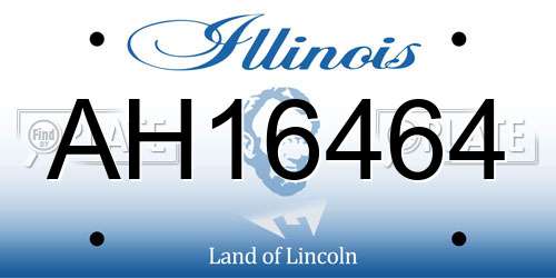 AH16464 Illinois License Plate