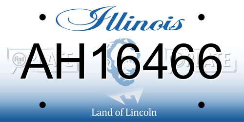 AH16466 Illinois License Plate