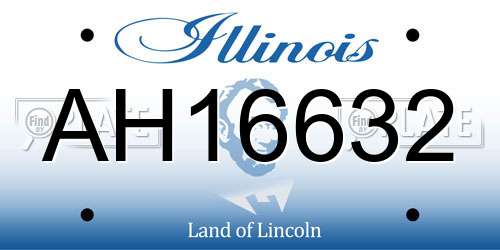 AH16632 Illinois License Plate