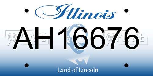 AH16676 Illinois License Plate
