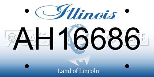 AH16686 Illinois License Plate