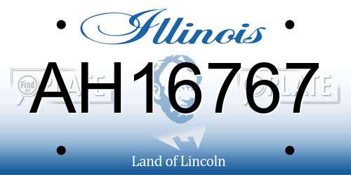 AH16767 Illinois License Plate
