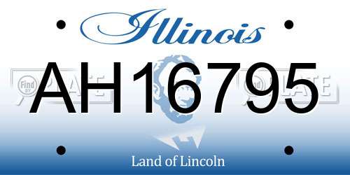 AH16795 Illinois License Plate
