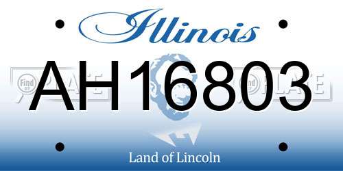 AH16803 Illinois License Plate
