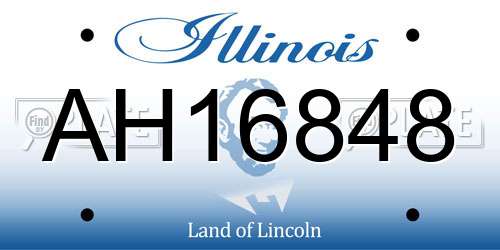 AH16848 Illinois License Plate