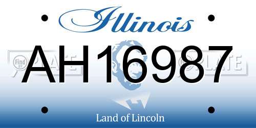 AH16987 Illinois License Plate