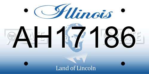 AH17186 Illinois License Plate