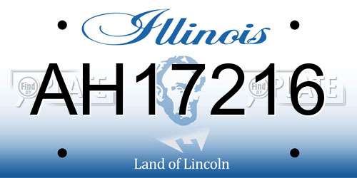 AH17216 Illinois License Plate
