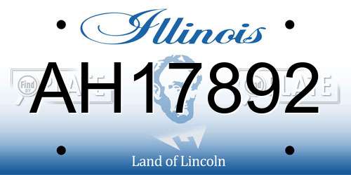 AH17892 Illinois License Plate