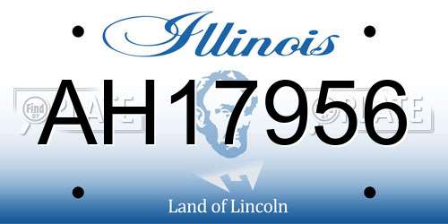AH17956 Illinois License Plate