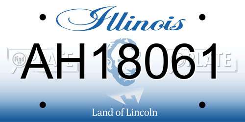 AH18061 Illinois License Plate