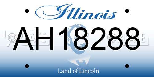 AH18288 Illinois License Plate