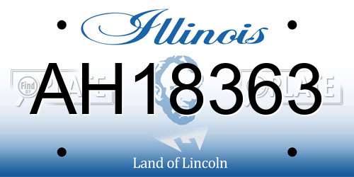 AH18363 Illinois License Plate