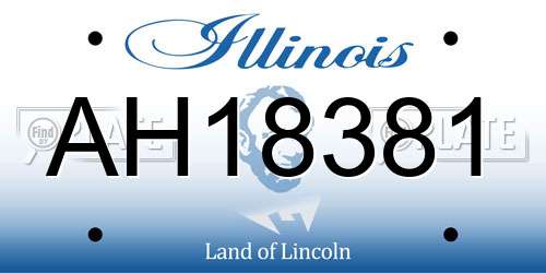 AH18381 Illinois License Plate
