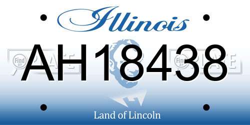 AH18438 Illinois License Plate