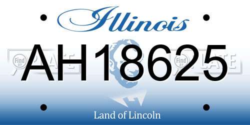 AH18625 Illinois License Plate