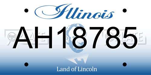 AH18785 Illinois License Plate