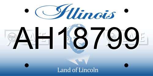 AH18799 Illinois License Plate