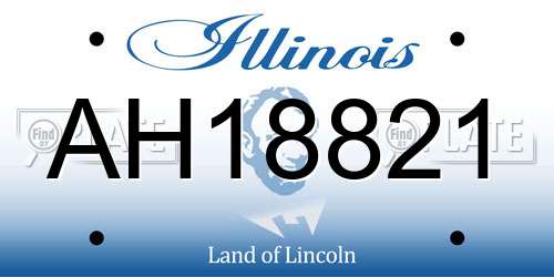 AH18821 Illinois License Plate