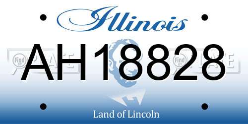 AH18828 Illinois License Plate