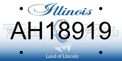 AH18919 Illinois License Plate