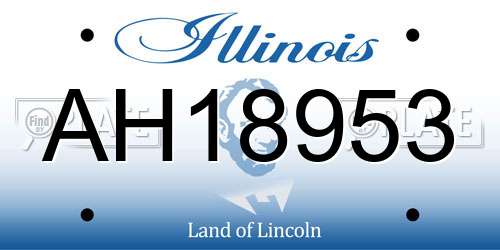 AH18953 Illinois License Plate