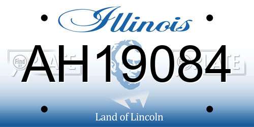 AH19084 Illinois License Plate