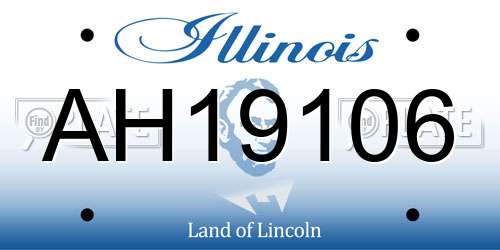 AH19106 Illinois License Plate