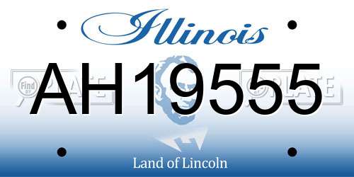 AH19555 Illinois License Plate