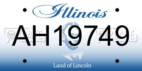 AH19749 Illinois License Plate