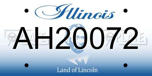 AH20072 Illinois License Plate