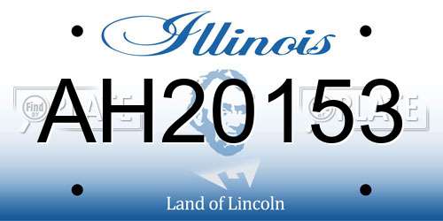 AH20153 Illinois License Plate