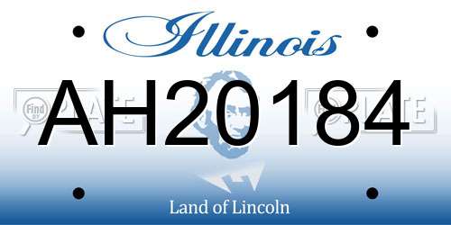 AH20184 Illinois License Plate